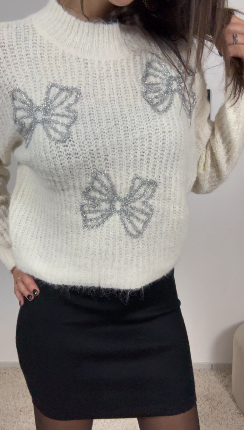 Pull BUTTERFLY (blanc, gris)