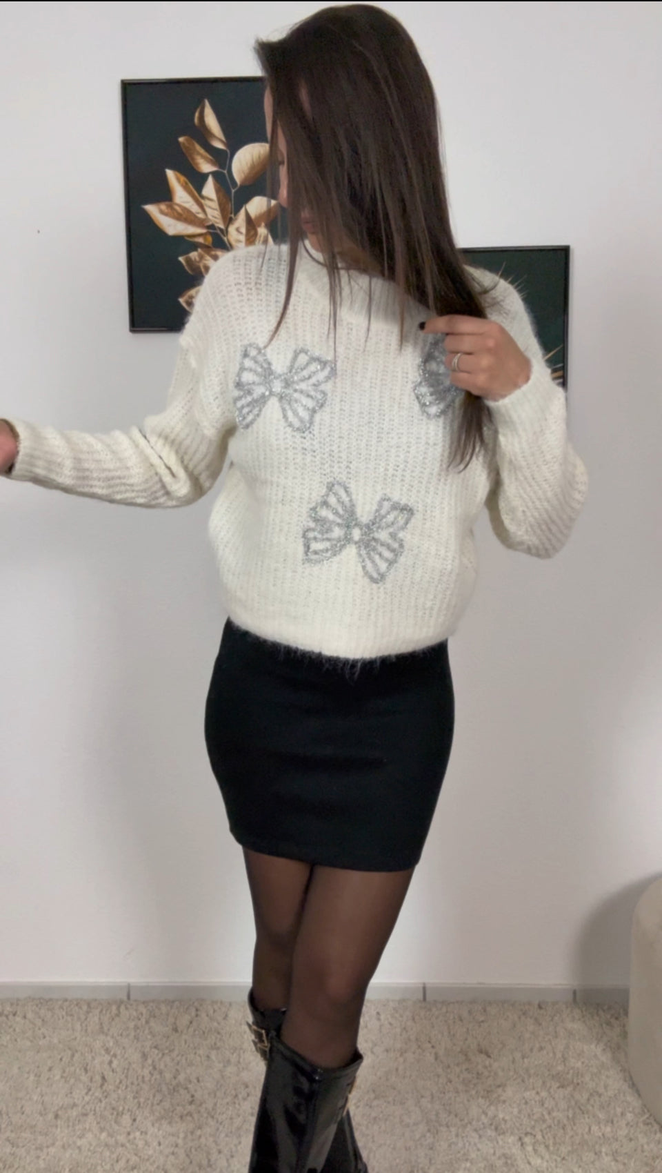 Pull BUTTERFLY (blanc, gris)