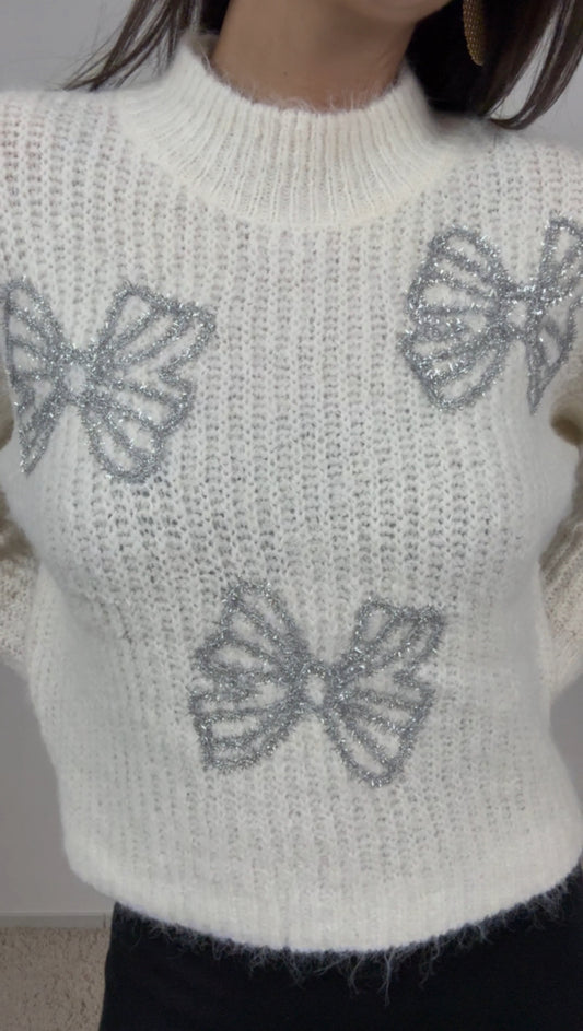 Pull BUTTERFLY (blanc, gris)